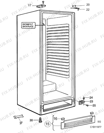 Взрыв-схема холодильника Electrolux ER2806C - Схема узла C10 Cabinet