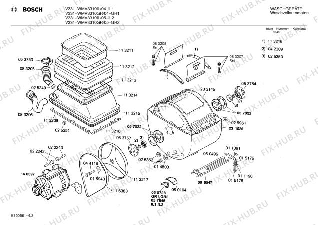 Схема №3 WMV3310IL V331 с изображением Панель для стиралки Bosch 00117211