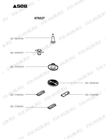 Взрыв-схема кухонного комбайна Seb 676027 - Схема узла HP002586.5P2