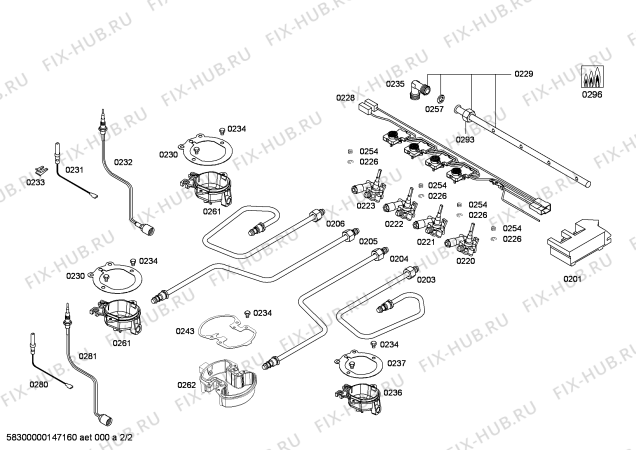 Взрыв-схема плиты (духовки) Bosch PBH615B90E ENC.PBH615B90E 3G+1W BO60R/2010 - Схема узла 02