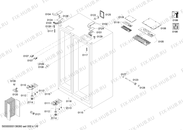 Схема №5 K5950N0 с изображением Программатор для холодильника Bosch 00673956