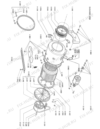 Схема №3 AWG 338/C1 с изображением Электропроводка для стиралки Whirlpool 481232118103