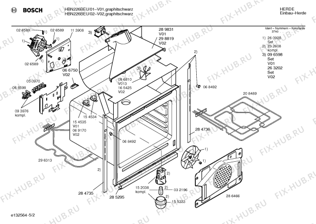 Схема №4 HBN246BEU с изображением Панель управления для духового шкафа Bosch 00296969