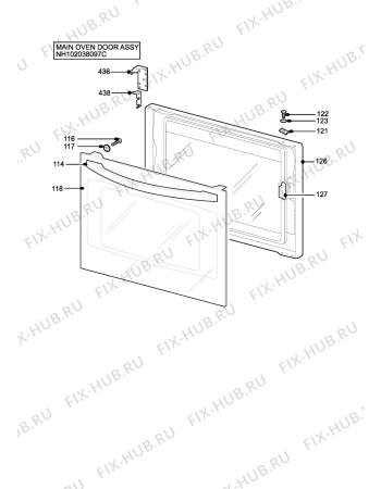 Взрыв-схема плиты (духовки) Tricity Bendix SG550/1WN - Схема узла H10 Main Oven Door (large)