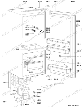 Схема №1 ARG 725/A+ с изображением Криостат для холодильной камеры Whirlpool 481010800721