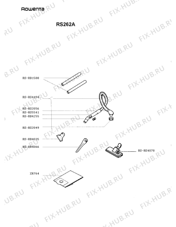 Взрыв-схема пылесоса Rowenta RS262A - Схема узла RS262AXD.__2