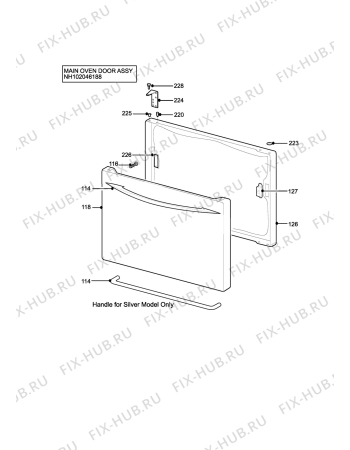 Взрыв-схема плиты (духовки) Parkinson Cowan SIG305BL - Схема узла H10 Main Oven Door (large)