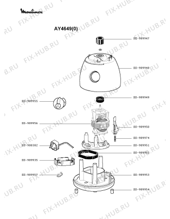 Схема №1 AY4673(0) с изображением Крышка для чаши для электроблендера Moulinex SS-989966