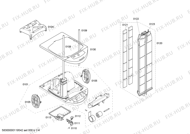 Схема №3 TJ10100 dressman с изображением Вентиляционная решетка для электроутюга Siemens 00605948