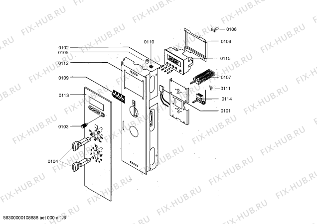 Схема №5 B9481N1 MEGA 9489 с изображением Панель управления для плиты (духовки) Bosch 00447218