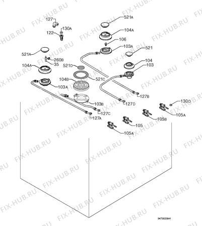 Взрыв-схема плиты (духовки) Electrolux EKM6704 - Схема узла Functional parts 267