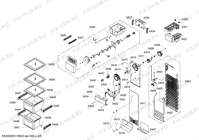 Схема №5 KA58NA70AU с изображением Тепловой предохранитель для холодильника Bosch 00601062