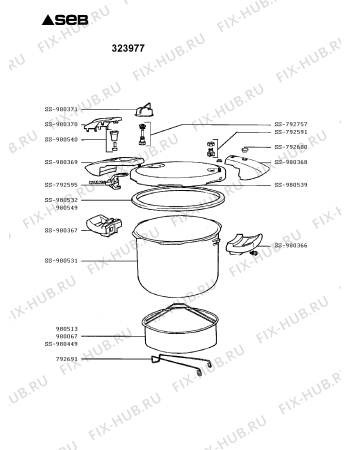 Схема №1 P2051434/07A с изображением Котелка Seb SS-980531