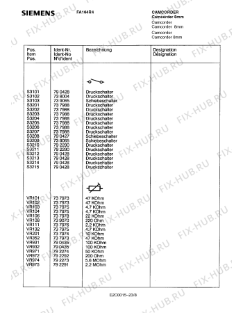 Схема №15 FA164R4 с изображением Инструкция по эксплуатации для телевизора Siemens 00530851