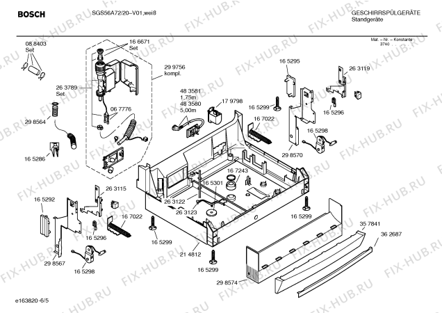 Взрыв-схема посудомоечной машины Bosch SGS56A72 - Схема узла 05
