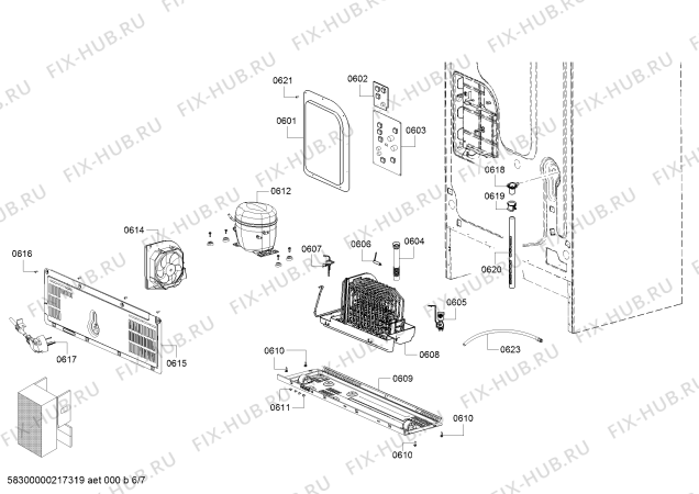 Схема №6 B21CL80SNS с изображением Монтажный набор для посудомойки Bosch 11027946