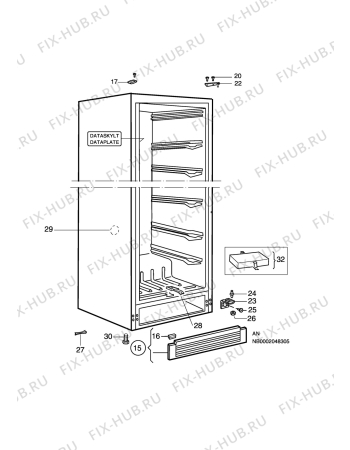 Взрыв-схема холодильника Electrolux EU7701C - Схема узла C10 Cabinet