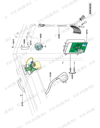 Схема №6 HWU085MBWG с изображением Ручка (крючок) люка для стиральной машины Whirlpool 481249848051