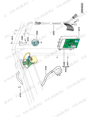 Взрыв-схема стиральной машины Hoover HWU085MBWG - Схема узла