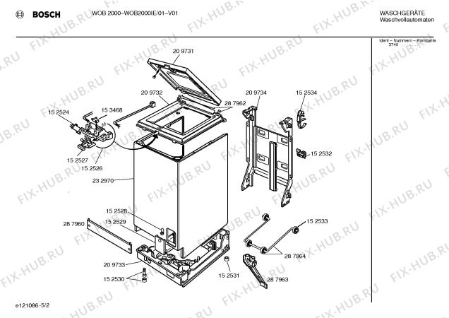 Схема №5 WOB2000IE BOSCH WOB 2000 с изображением Инструкция по эксплуатации для стиральной машины Bosch 00517778
