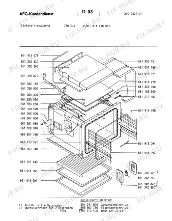 Взрыв-схема плиты (духовки) Aeg 730 E M - Схема узла Section1