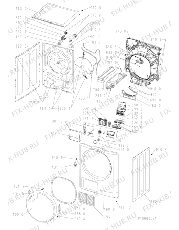 Схема №1 AZB 1059 с изображением Блок управления для стиральной машины Whirlpool 481010676354