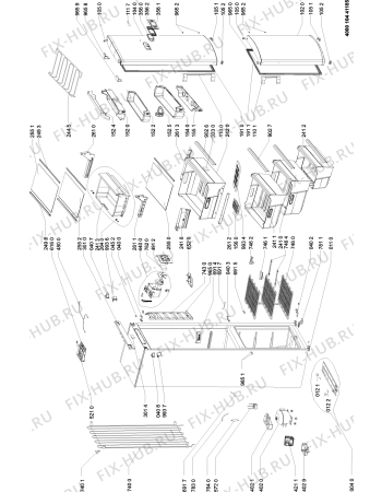 Схема №1 KGE PLATINUM 4 A++ I с изображением Ящичек для холодильника Whirlpool 480132103045