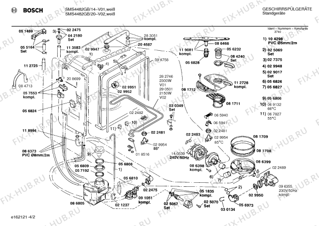 Схема №3 SMS2012 с изображением Переключатель для посудомоечной машины Bosch 00151424