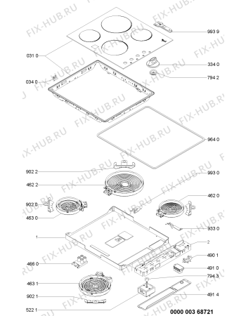 Схема №1 AKM 626 NB с изображением Поверхность для электропечи Whirlpool 481244039987