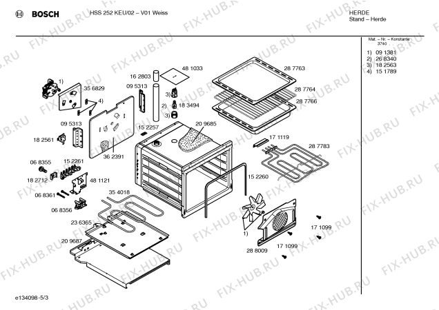 Схема №4 HSS252KEU с изображением Инструкция по эксплуатации для плиты (духовки) Bosch 00529582