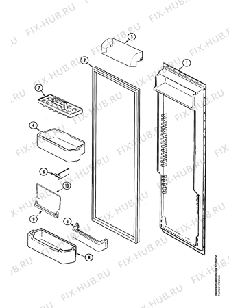 Взрыв-схема холодильника Electrolux EK600FCCN - Схема узла Right Door