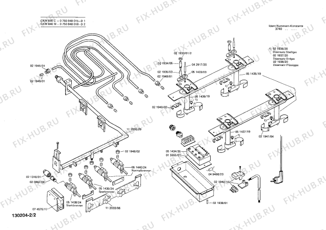 Схема №1 0750848018 GKM640M с изображением Решетка для электропечи Bosch 00200861