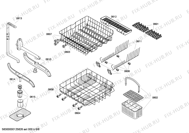 Взрыв-схема посудомоечной машины Bosch SGS56E22EU - Схема узла 06