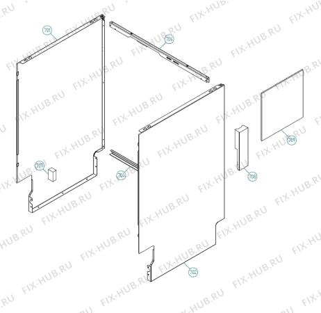 Взрыв-схема посудомоечной машины Asko D5253 BI TW   -SS Bi Soft (339146, DW70.3) - Схема узла 07