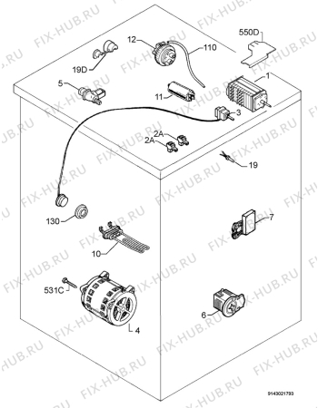 Взрыв-схема стиральной машины Kelvinator KF524G - Схема узла Electrical equipment 268