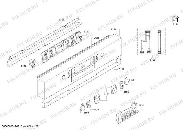 Схема №6 SMI59M05TI с изображением Набор кнопок для посудомойки Bosch 00631002