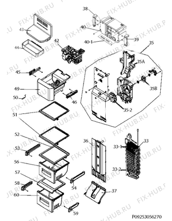 Взрыв-схема холодильника Aeg S76090XNS1 - Схема узла Internal parts freezer