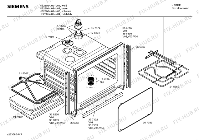 Схема №6 HB28024 с изображением Инструкция по эксплуатации для плиты (духовки) Siemens 00528035