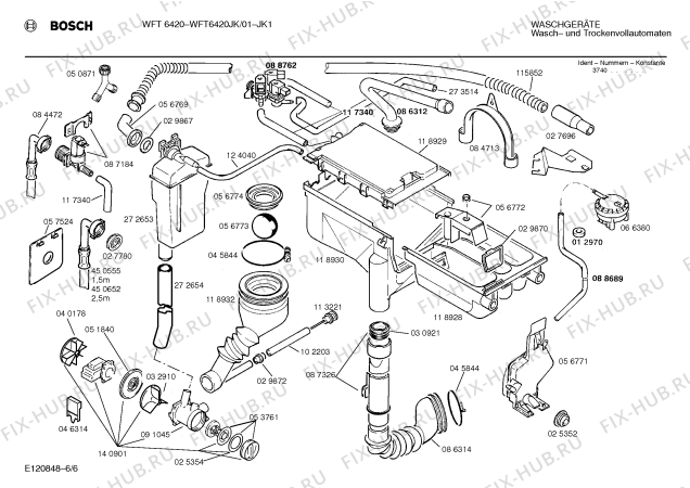 Взрыв-схема стиральной машины Bosch WFT6420JK WFT6420 - Схема узла 06