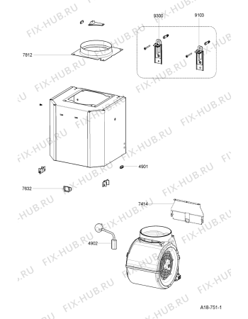 Схема №4 AEI 451 E с изображением Покрытие для вытяжки Whirlpool 481248058347