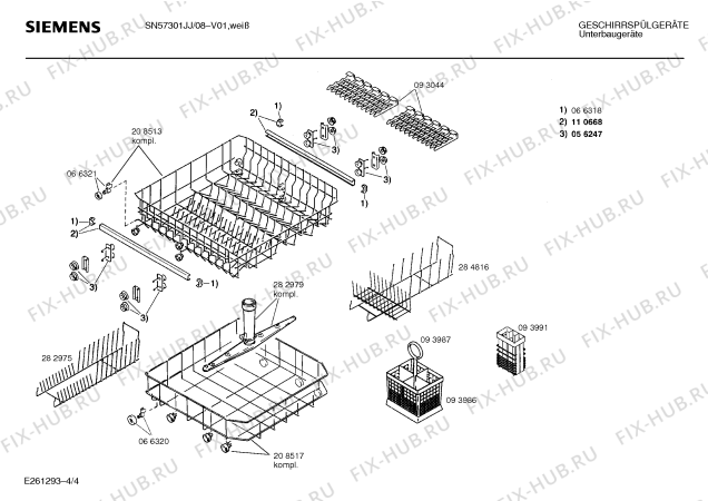 Схема №4 SN57301JK с изображением Кабель для посудомойки Siemens 00280811