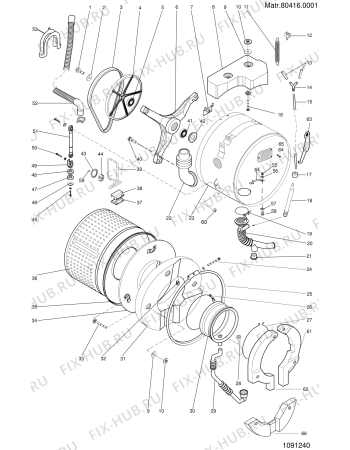 Взрыв-схема стиральной машины Ariston CD12TXEO (F022369) - Схема узла