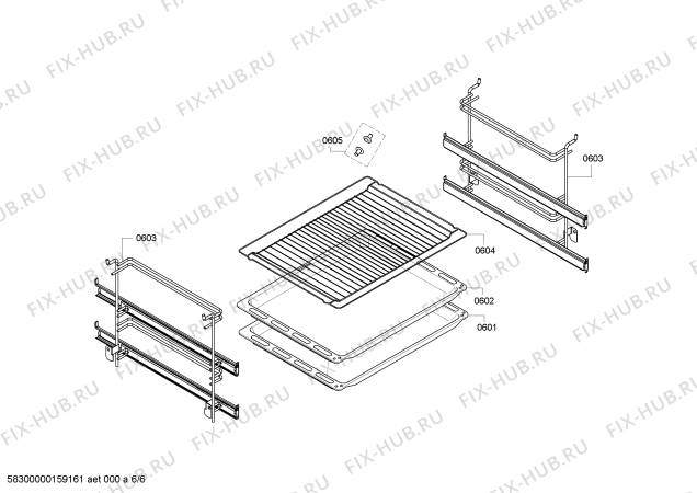 Взрыв-схема плиты (духовки) Bosch HBN532E3T - Схема узла 06