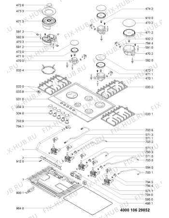 Схема №1 HBTE00S (F093512) с изображением Руководство для плиты (духовки) Indesit C00382114