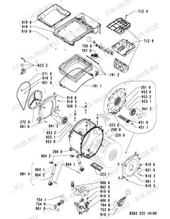 Схема №2 WAT 53510 с изображением Микропереключатель для стиралки Whirlpool 481228219307