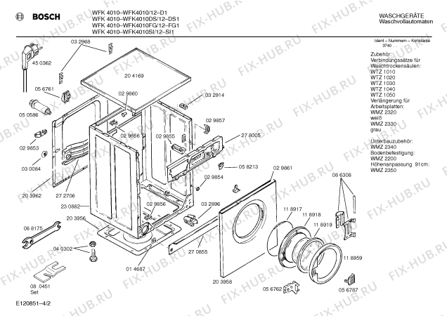 Схема №4 WFK5011 AQUA-STAR с изображением Переключатель для стиралки Bosch 00057086