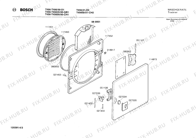 Взрыв-схема сушильной машины Bosch T45659 T456 - Схема узла 03