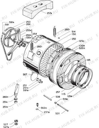 Взрыв-схема стиральной машины Rex RC5221LX - Схема узла Functional parts 267