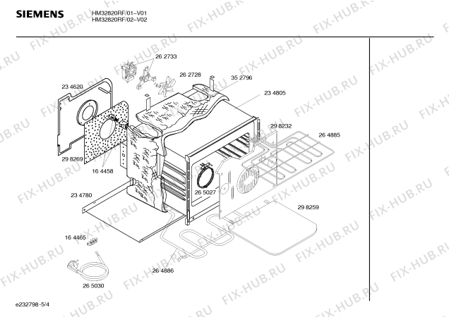 Схема №5 HM32820RF с изображением Инструкция по эксплуатации для духового шкафа Siemens 00522297