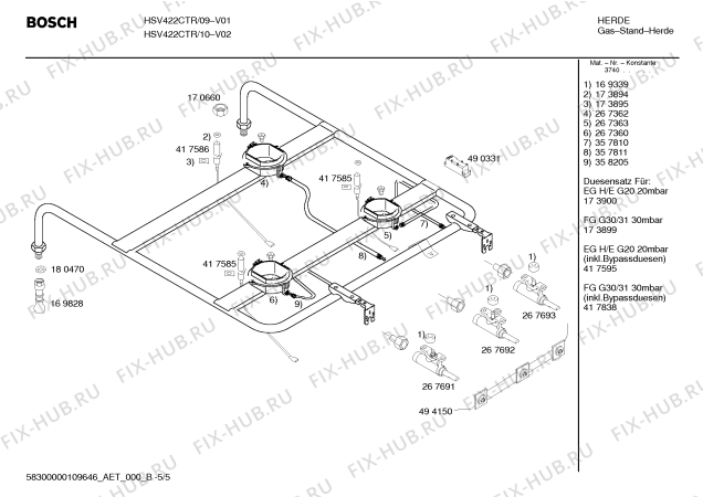 Схема №3 HSV422CTR, Bosch с изображением Кабель для электропечи Bosch 00495296